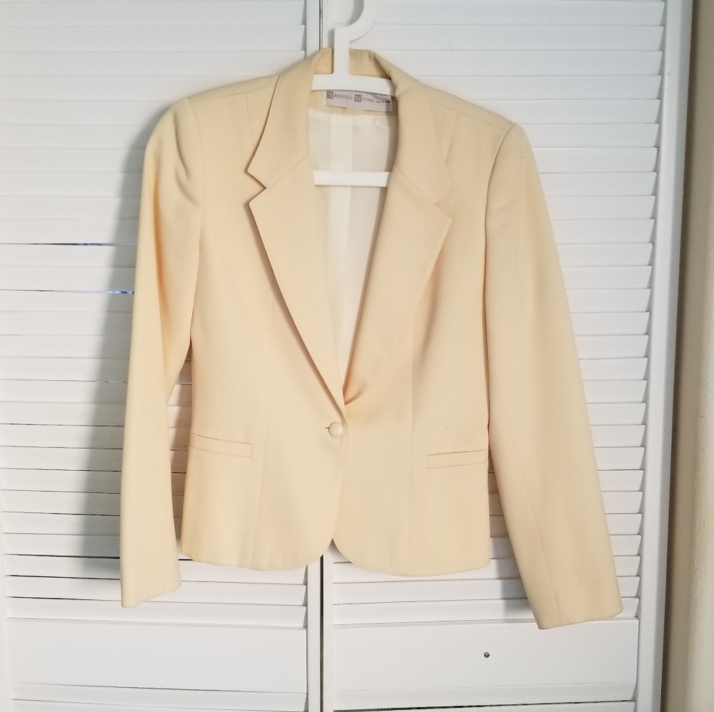 Marshall Rousso cream/yellow color blazer